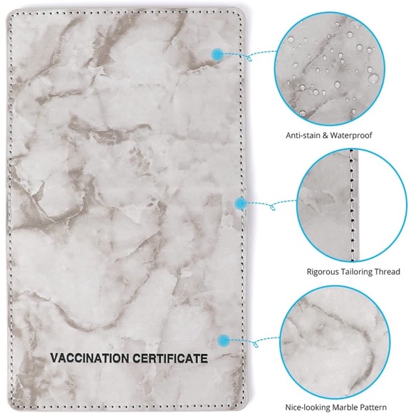 Marble Pattern Travel Vaccination Card Cover Holder Case Protector 4 x 3 inch - Picture 3 of 7